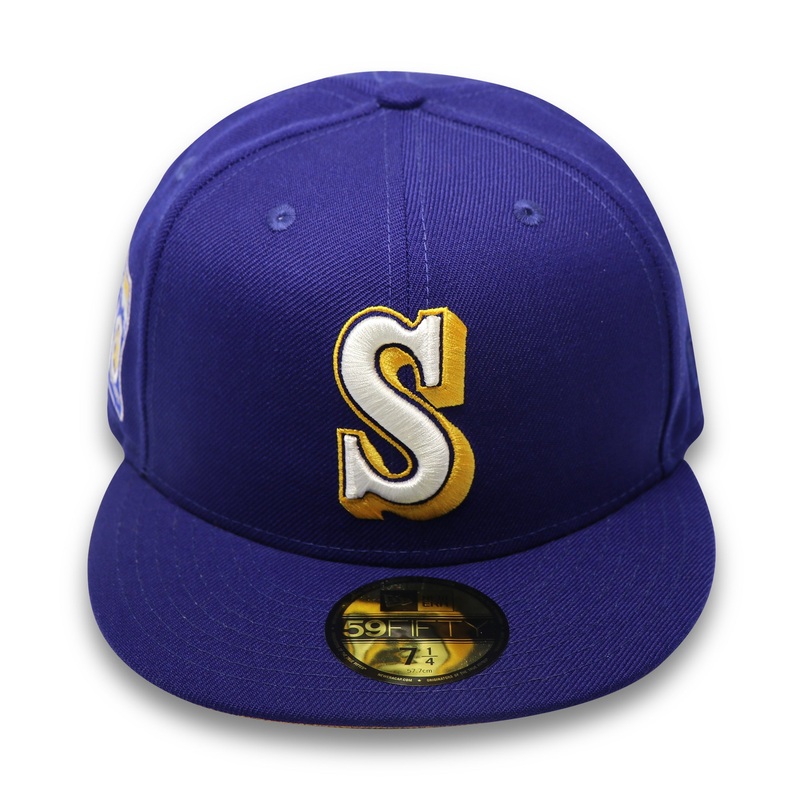 SEATTLE MARINERS (ROYAL) (40TH ANNIVERSARY) NEW ERA 59FIFTY FITTED (YELLOW UNDER VISOR) 67/8