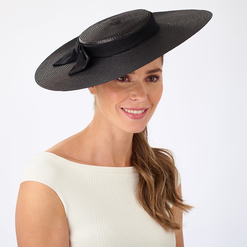 Failsworth Hats Pearl Toyo Straw Boater Hat – Black 1-Size