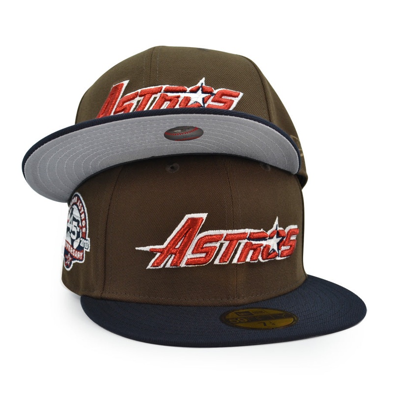 Houston Astros 45th Anniversary Exclusive New Era 59Fifty Fitted Hat – Walnut/Navy 6 7/8
