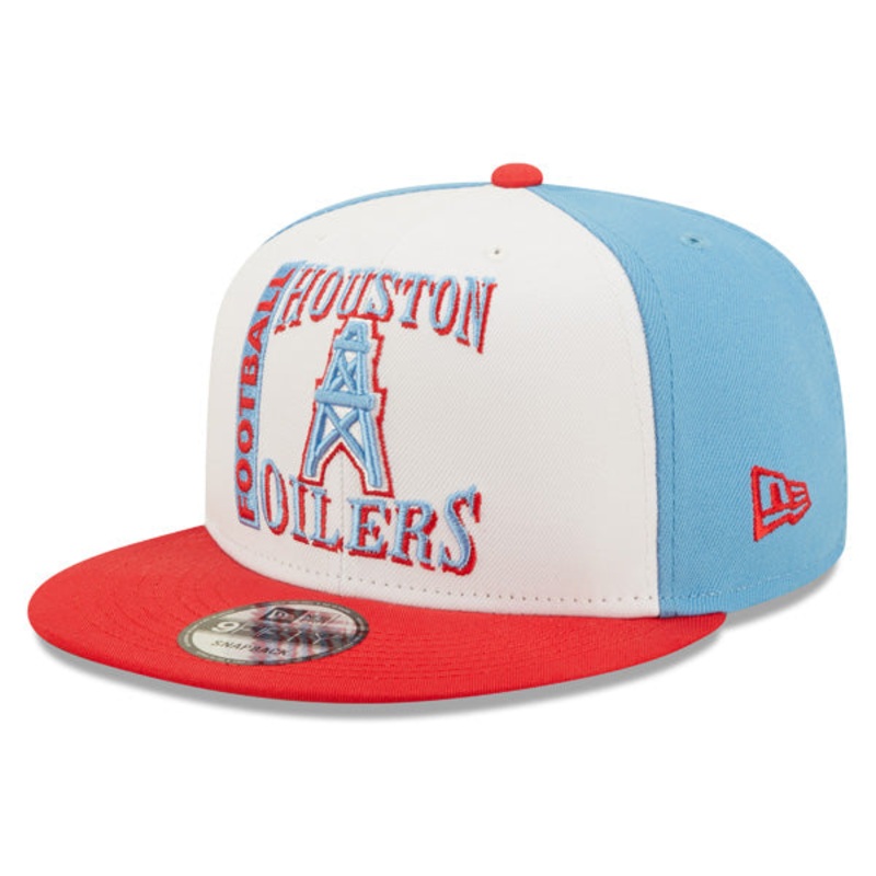 Houston Oilers New Era HELMET HIT 9Fifty Snapback NFL Hat  White/Red/Sky