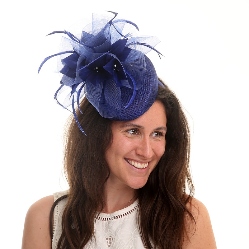 Jane Anne Designs Dahlia Pillbox Fascinator – Cobalt 1-Size