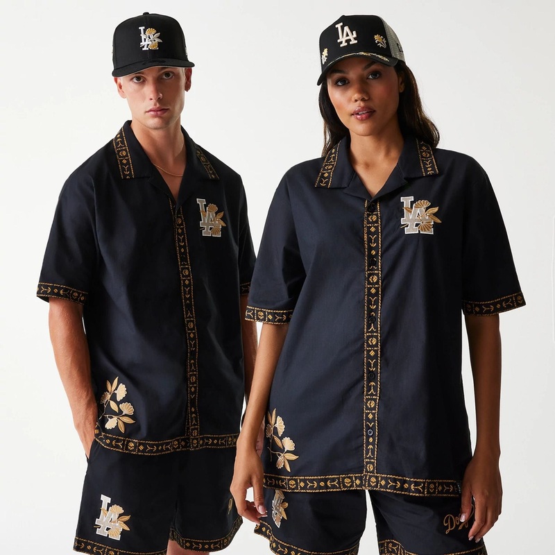 LA Dodgers MLB Taping Black Short Sleeve Shirt XS