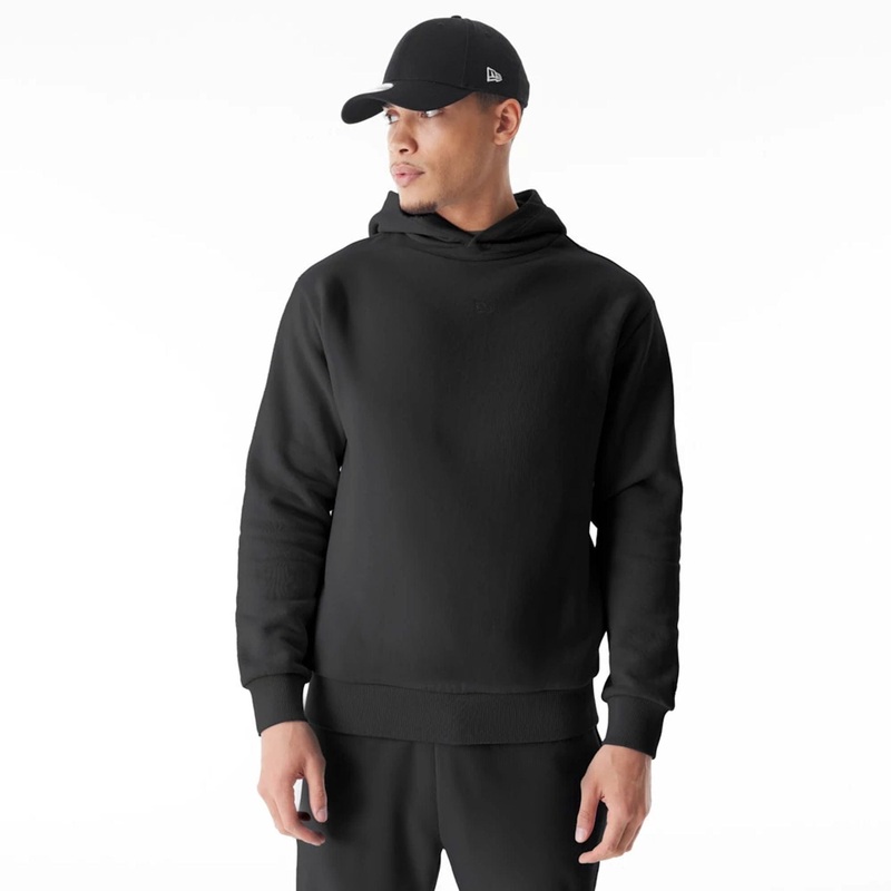 New Era Flag Black Oversized Pullover Hoodie XS