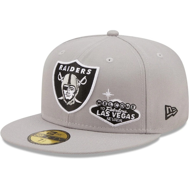 New Era Las Vegas Raiders Gray City Describe 59FIFTY Fitted Hat