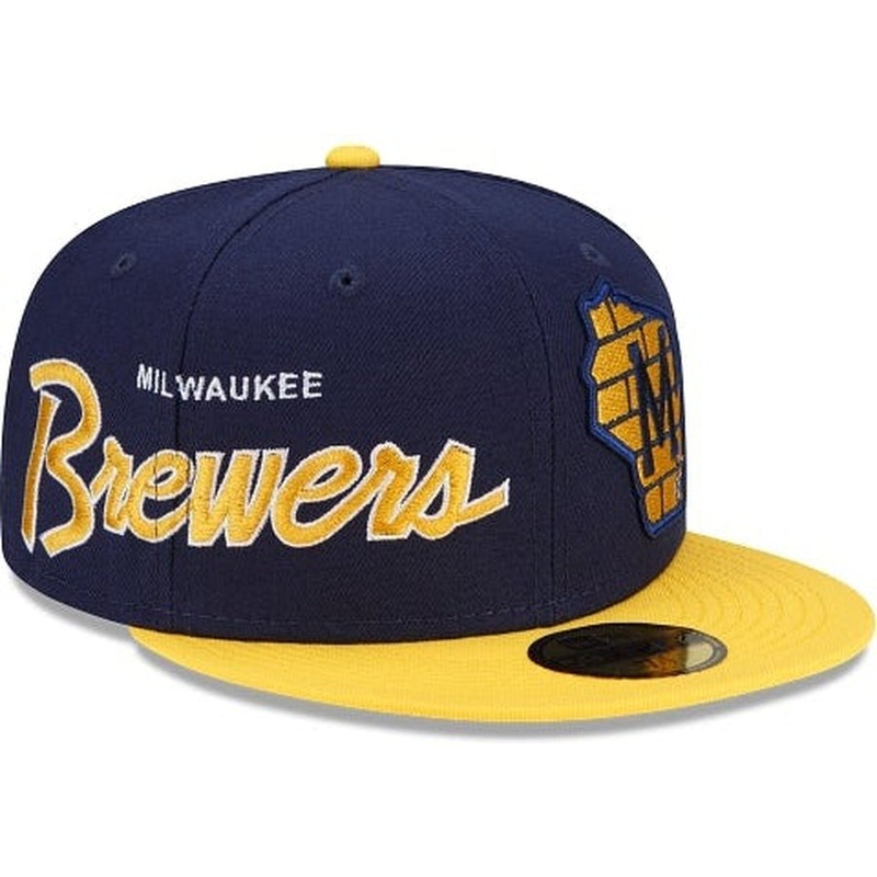 New Era Milwaukee Brewers Double Logo 2022 59FIFTY Fitted Hat