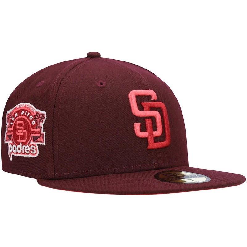 New Era San Diego Padres Maroon Color Fam Lava Red Undervisor 59FIFTY Fitted Hat