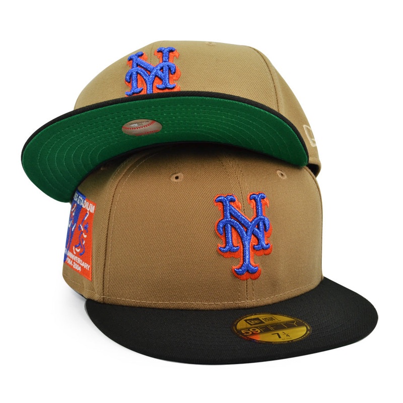 New York Mets 40th Anniversary SHEA STADIUM Exclusive New Era 59Fifty Fitted Hat – Khaki/Black 7