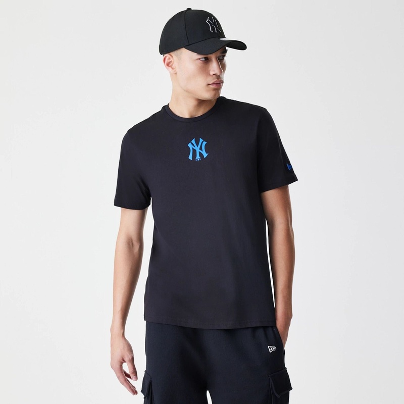 New York Yankees MLB Logo Black T-Shirt XS