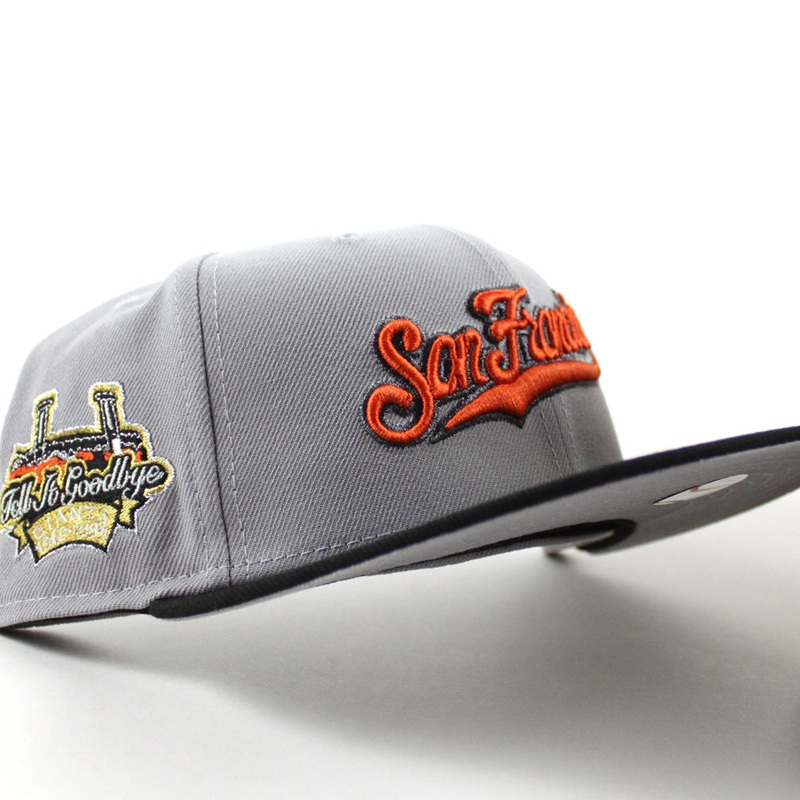 San Francisco Giants Tell It GoodBye patch New Era 59Fifty Fitted Hat (Gray Black Gray Under Brim) 7