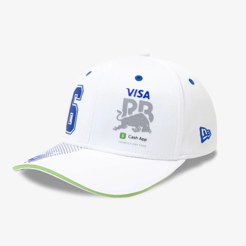 Visa Cash App Racing Bulls Replica Isack Hadjar White 9SEVENTY Stretch Snap Adjustable Cap OSFM