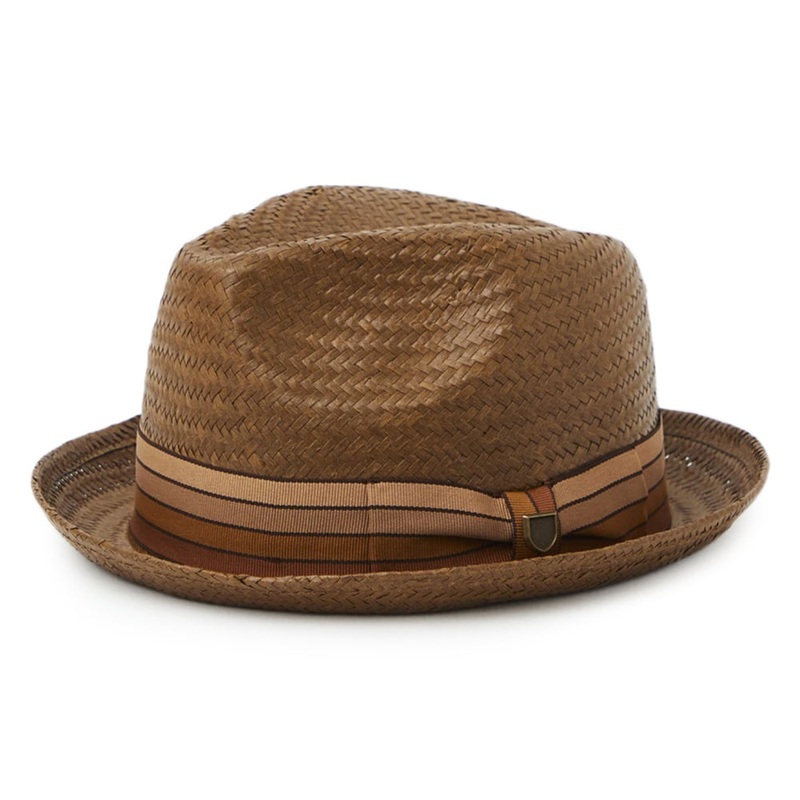 Brixton Hats Castor Straw Trilby Hat – Toffee Small-56cm