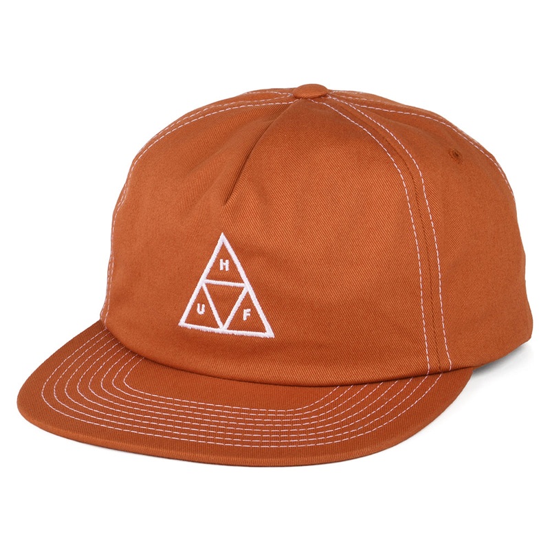 HUF Triple Triangle Unstructured Snapback Cap – Camel-White Adjustable