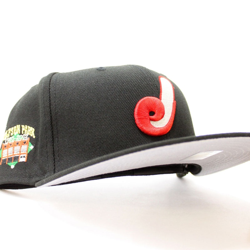 Jacksonville Expos Wolfson Park Stadium New Era 59Fifty Fitted Hat (Glow in the Dark Black Gray Under Brim) 7