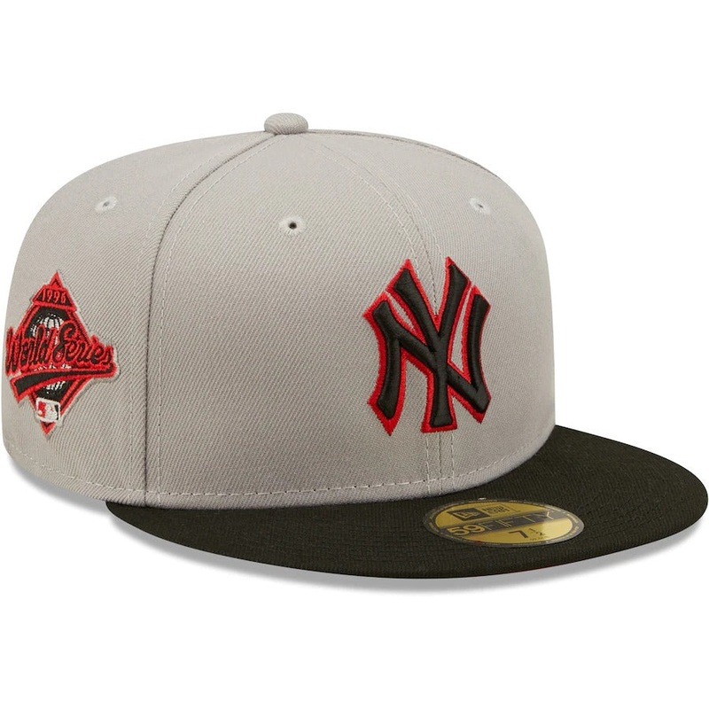 New Era New York Yankees Gray/Black 1996 World Series Red Undervisor 59FIFTY Fitted Hat