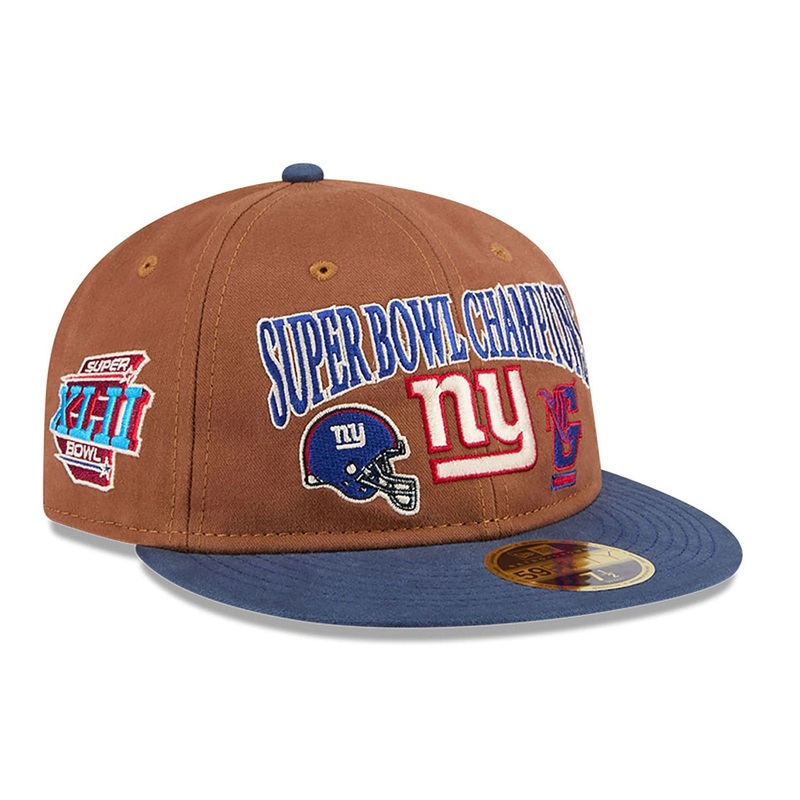New York Giants NFL Champions Dark Beige Retro Crown 59FIFTY Fitted Cap 6 7/8