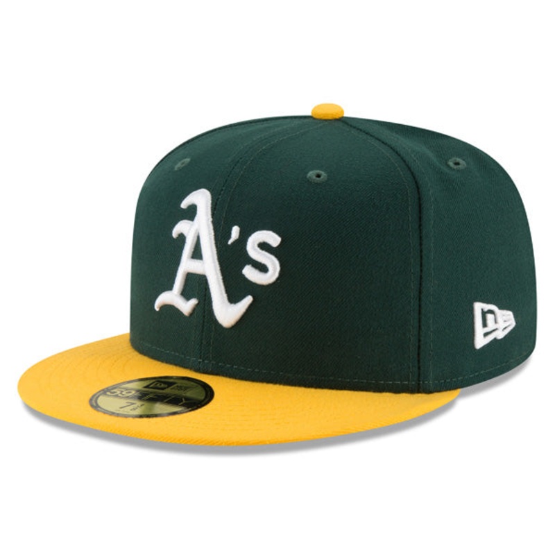 Oakland Athletics New Era Authentic Collection Home On-Field Fitted 59Fifty MLB Hat – Green/Yellow 6 7/8