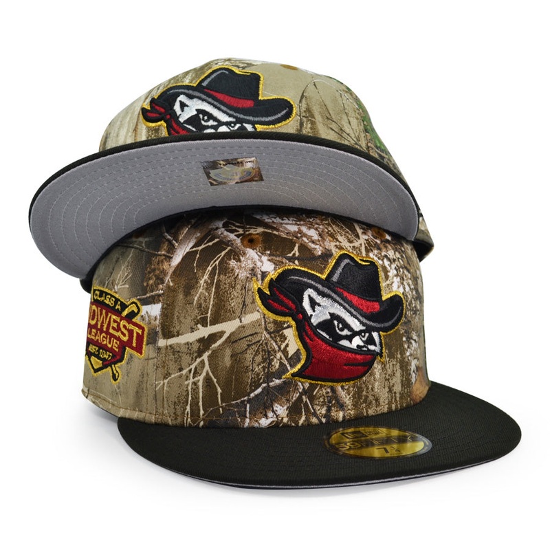 Quad Cities River Bandits MIDWEST LEAGUE Exclusive New Era 59Fifty Fitted Hat – Real Tree/Black 7