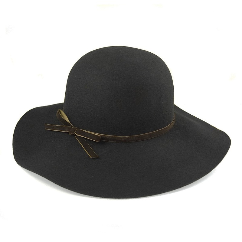 sur la tte Vintage Wool Floppy Hat Black Wholesale Pack Prepack