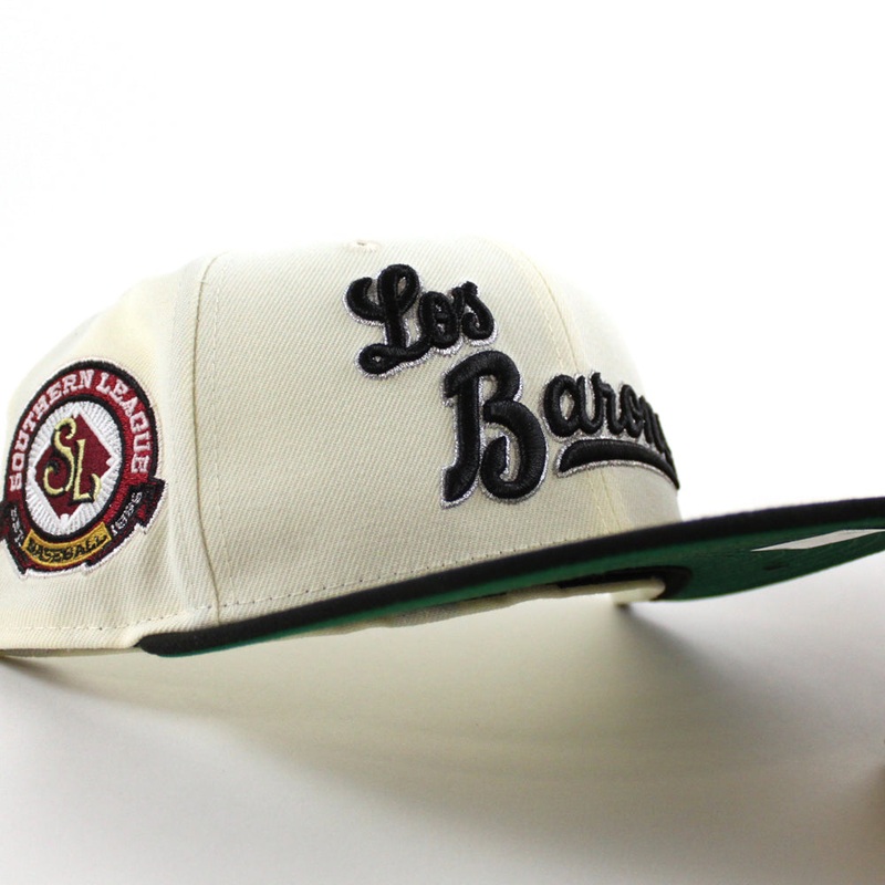 BIRMINGHAM BARONS Southern League New Era 59Fifty Fitted Hat (Chrome White Black Green Under Brim) 7
