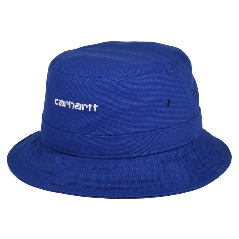 Carhartt WIP Hats Cotton Canvas Script Bucket Hat – Blue Small/Medium
