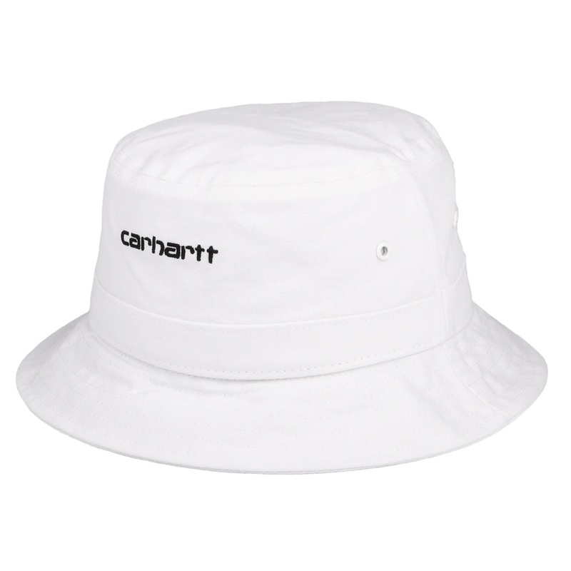 Carhartt WIP Hats Cotton Canvas Script Bucket Hat – White Small/Medium