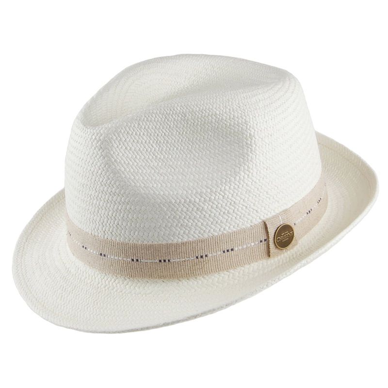Christys Hats Cuenca Cameron Straw Panama Trilby Hat – Bleach 55
