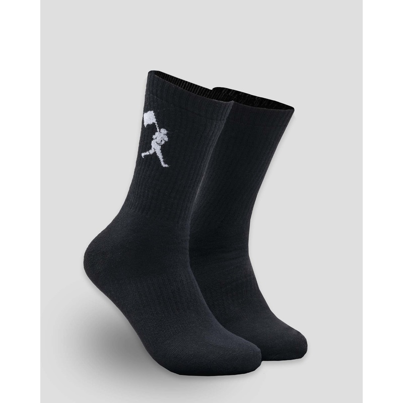 Flag Man Mid-Calf Comfort Socks – Black Small/Medium