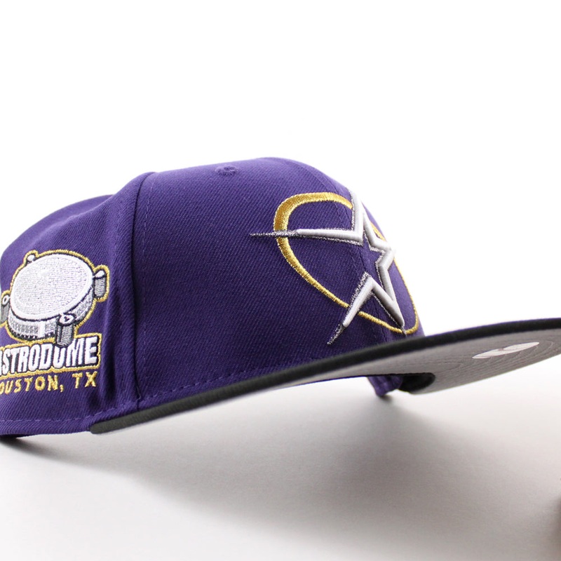 Houston Astros Astro Dome Patch New Era 59Fifty Fitted Hat (Purple Black Gray Under Brim) 7