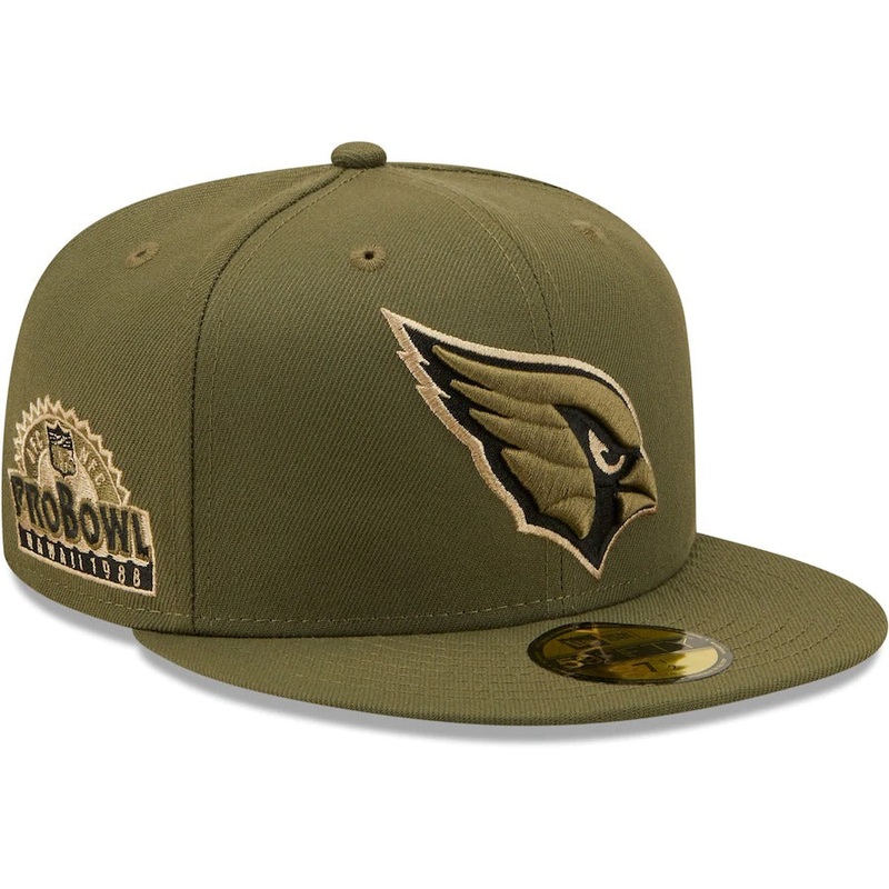 New Era Arizona Cardinals Olive 1988 Pro Bowl Camo Undervisor 59FIFTY Fitted Hat