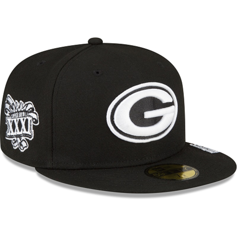 New Era Green Bay Packers Sidepatch Black 2022 59FIFTY Fitted Hat