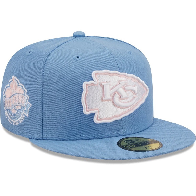 New Era Kansas City Chiefs Light Blue 2000 Pro Bowl Pink Undervisor 59FIFTY Fitted Hat