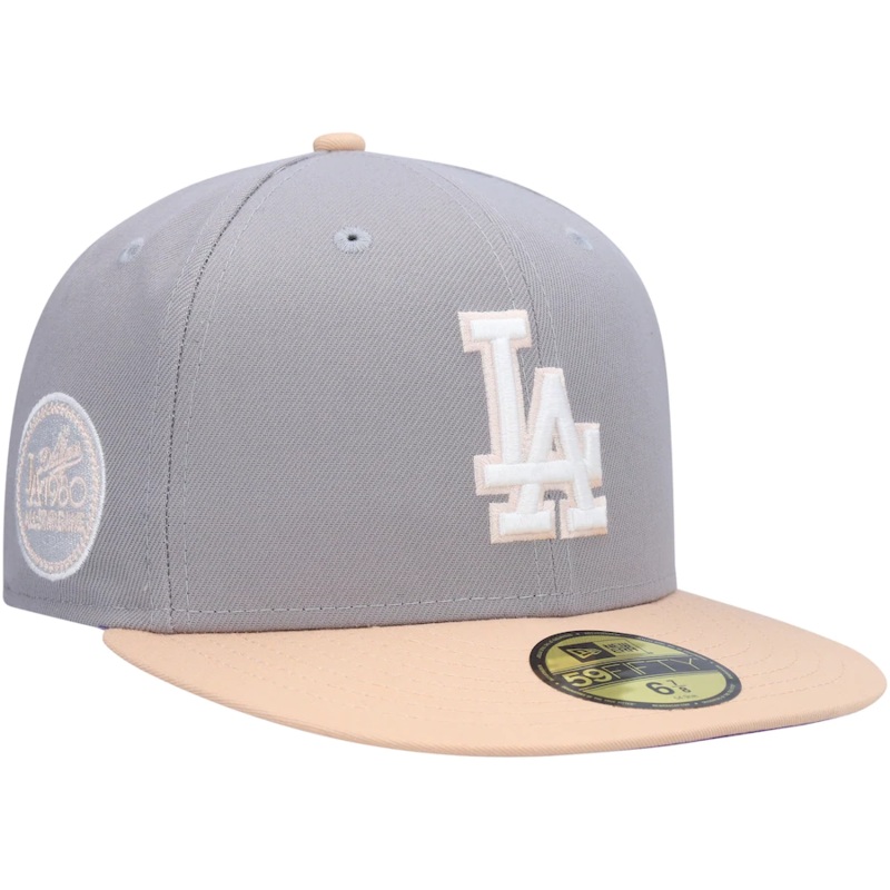 New Era Los Angeles Dodgers Gray/Peach 1980 All-Star Game Purple Undervisor 59FIFTY Fitted Hat
