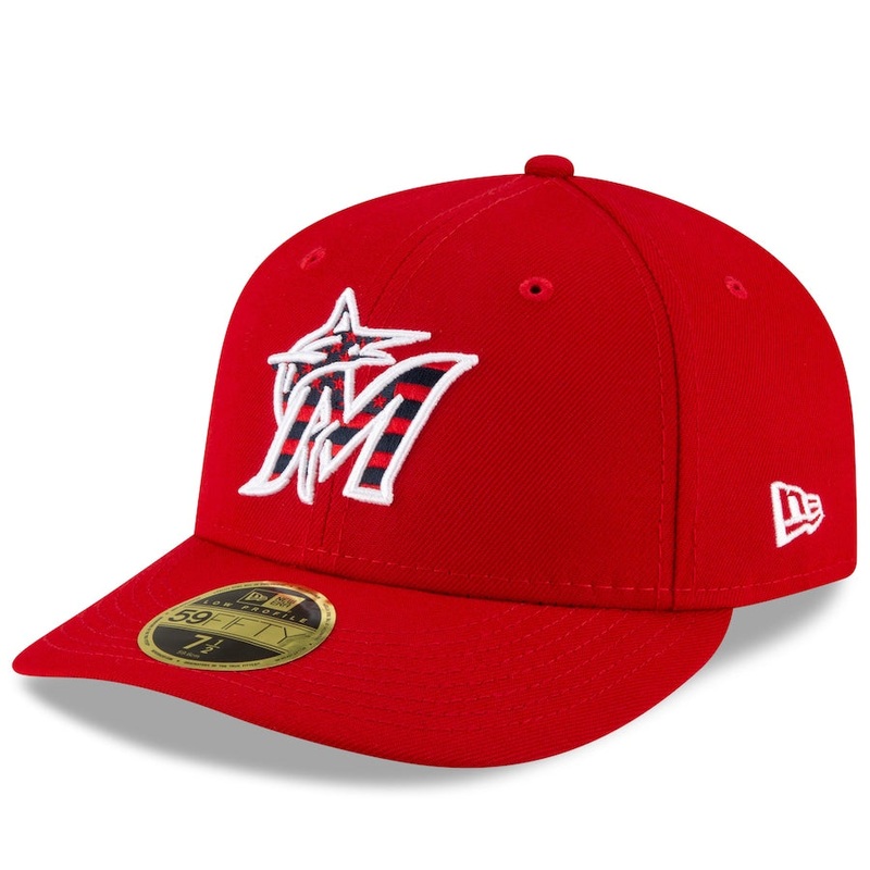 New Era Red Miami Marlins 4th of July On-Field Low Profile 59FIFTY Fitted Hat