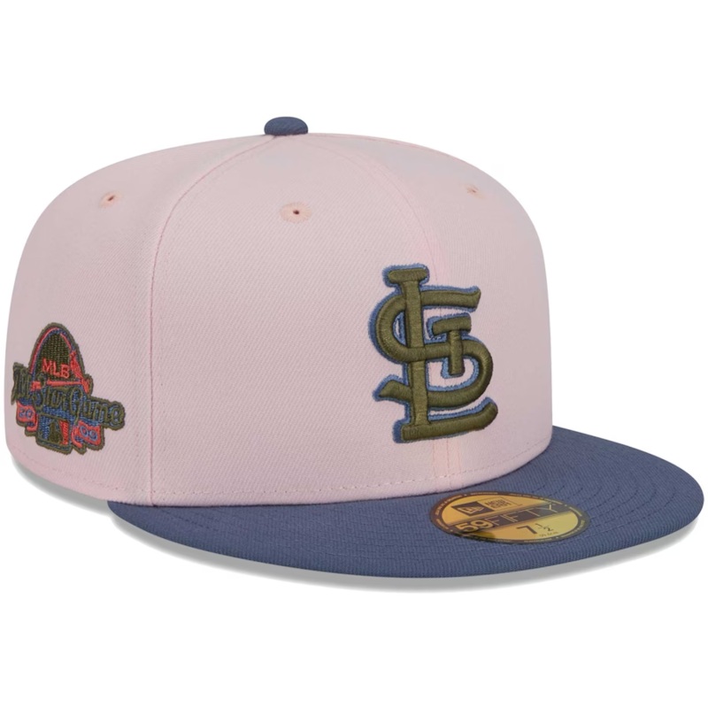 New Era St. Louis Cardinals Pink/Navy Blue Olive Undervisor 2023 59FIFTY Fitted Hat