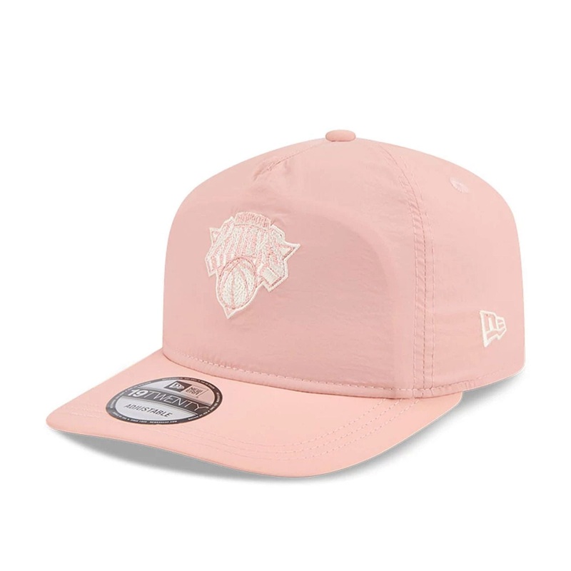 New York Knicks NBA Blush Crinkle Pastel Pink 19TWENTY Adjustable Cap OSFM