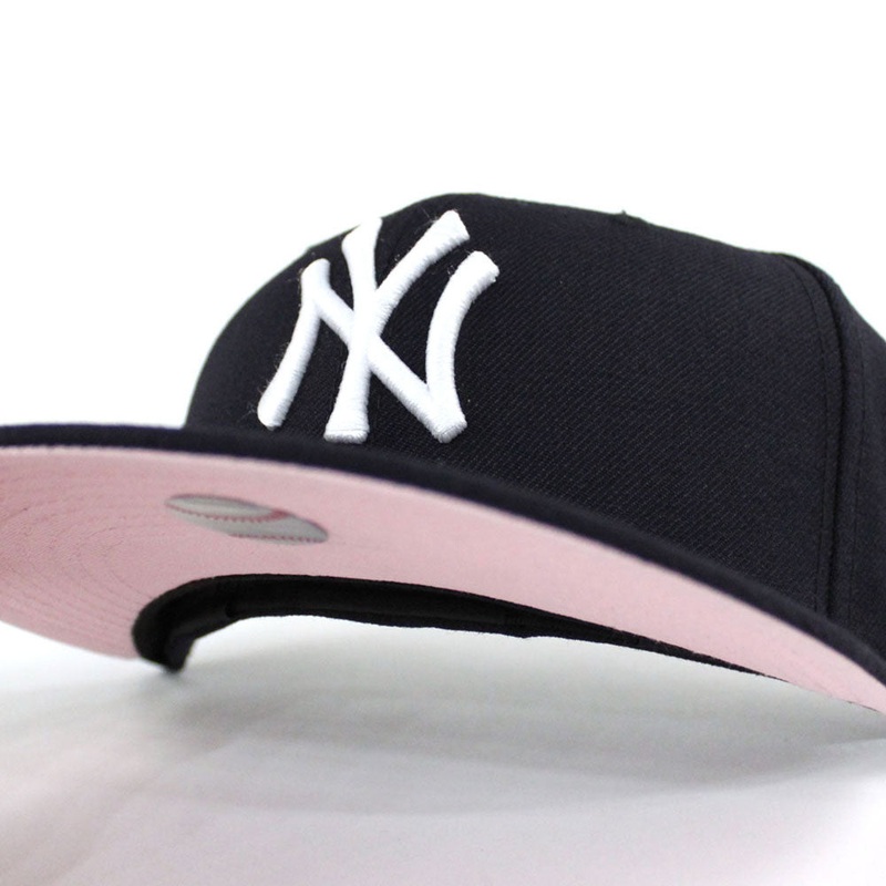 New York Yankees New Era 59Fifty Fitted Hat (Navy Pink Under Brim) 7