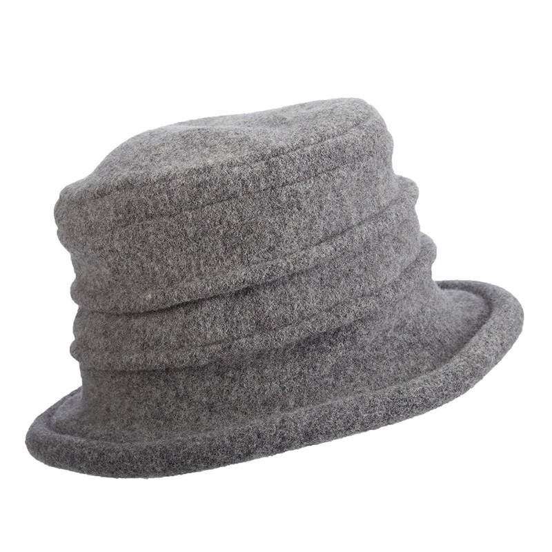 Scala Hats Tula Wool Cloche – Grey 1-Size