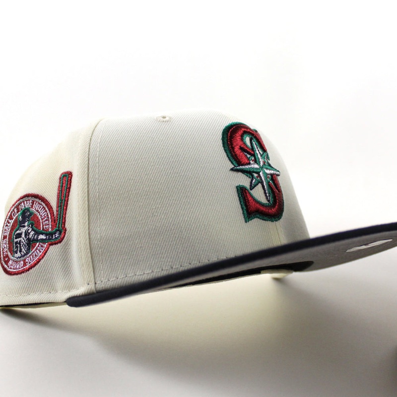 Seattle Mariners 2025 Hall Of Fame Ichiro Suzuki  New Era 59Fifty Fitted Hat (Chrome White Navy Gray Under Brim) 7