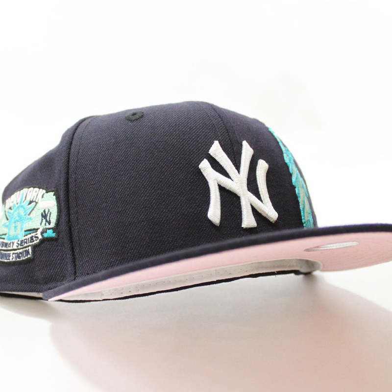 Statue Of Liberty New York Yankees Subway Series Yankee Stadium New Era 59Fifty Fitted Hat (Navy Pink Under Brim) 7