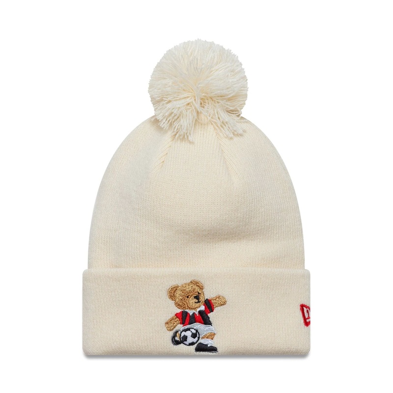 AC Milan Youth Bear Cream Cuff Knit Beanie Hat Child
