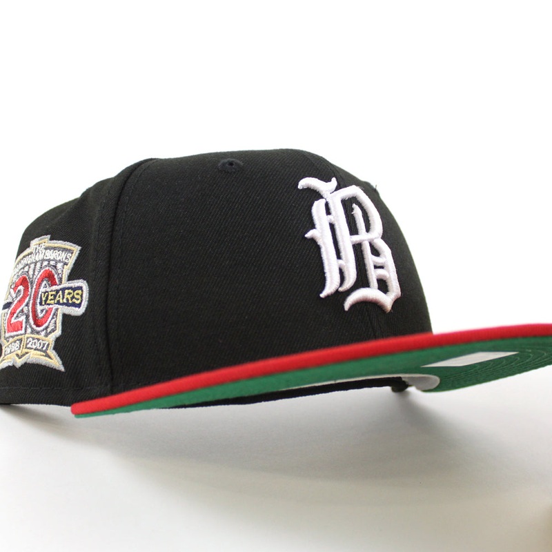 Birmingham Barons 20 Years Patch New Era 59Fifty Fitted hats (Black Red Green UNDER BRIM) 7