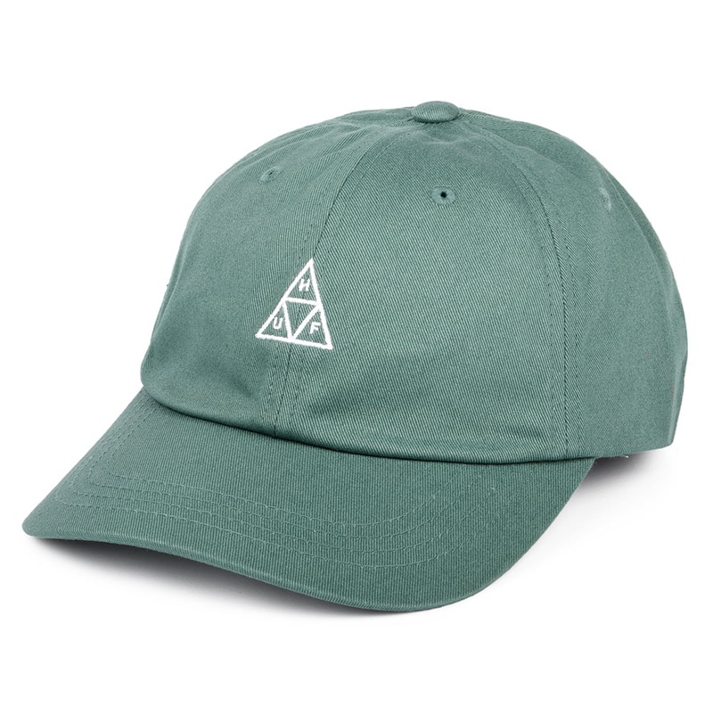 HUF Mini Triple Triangle Curved Visor Baseball Cap – Sage Adjustable
