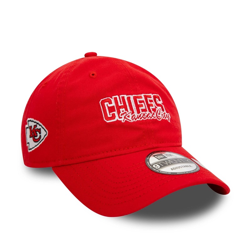 Kansas City Chiefs NFL Script Red 9TWENTY Adjustable Cap OSFM