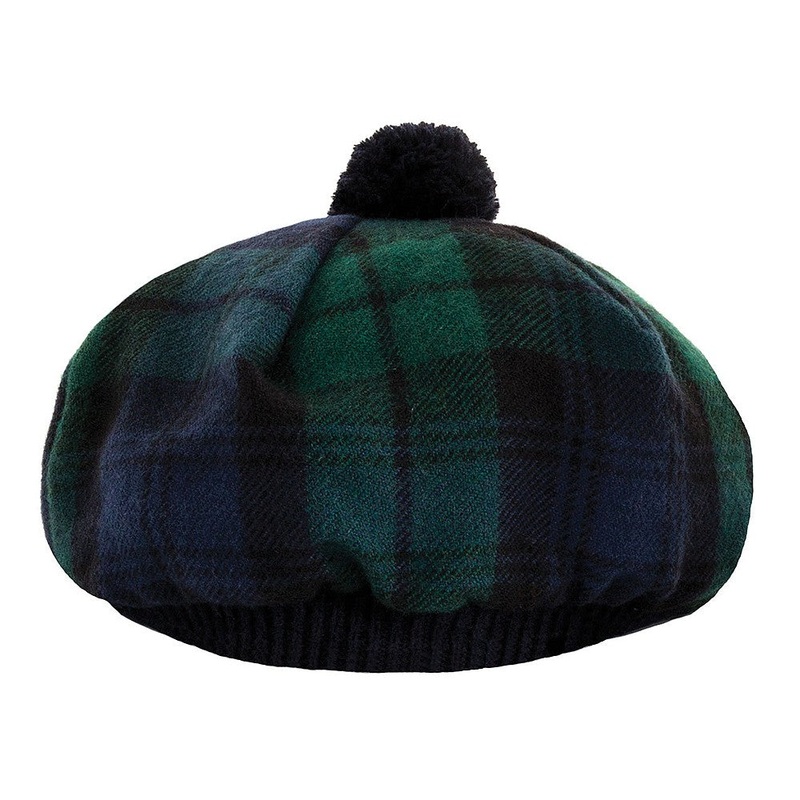 Lochcarron Of Scotland Lambswool Tam O’ Shanter Hat – Black Watch Modern 1-Size