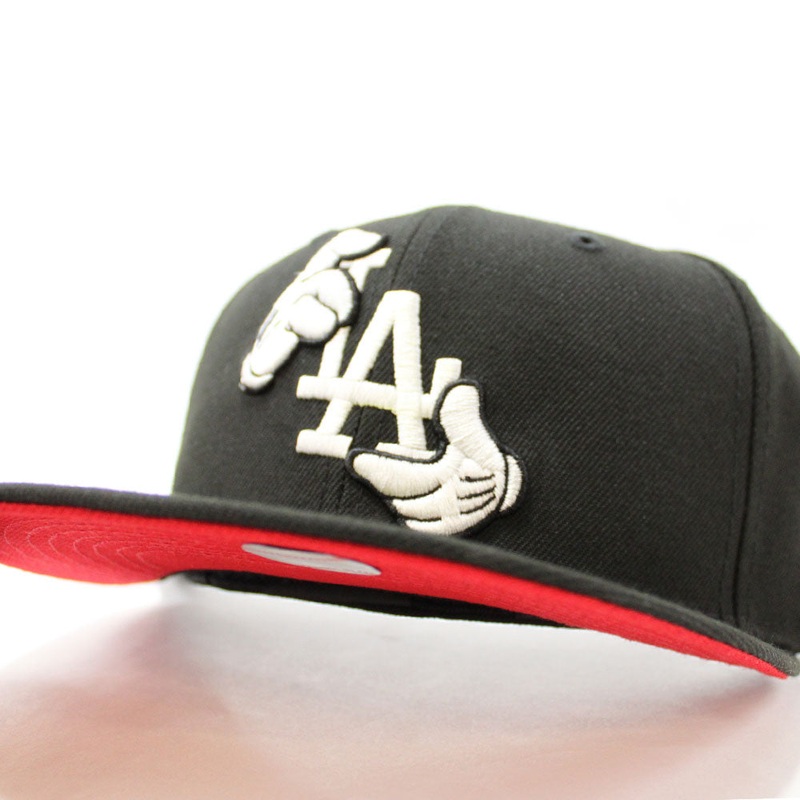 MICKEY MOUSE x Los Angeles Dodgers  LA Logo Patch New Era 59Fifty Fitted Hat (Blue Red Under Brim) 7