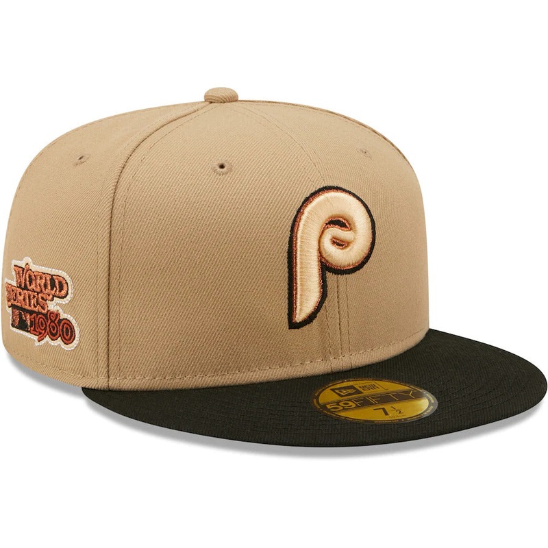 New Era Brown Philadelphia Phillies 1980 World Series Camel 59FIFTY Fitted Hat
