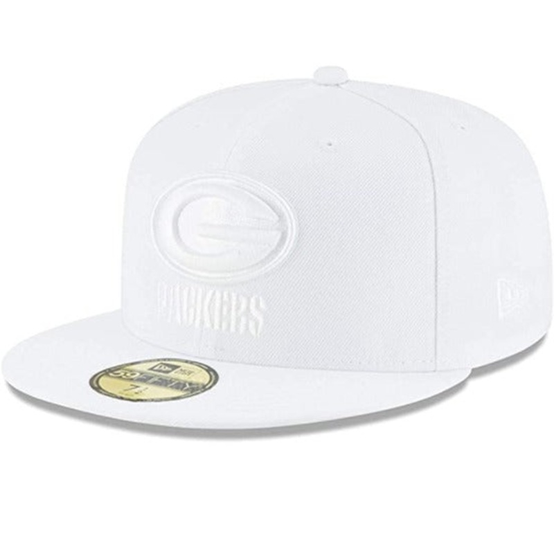 New Era Green Bay Packers White on White 59FIFTY Fitted Hat