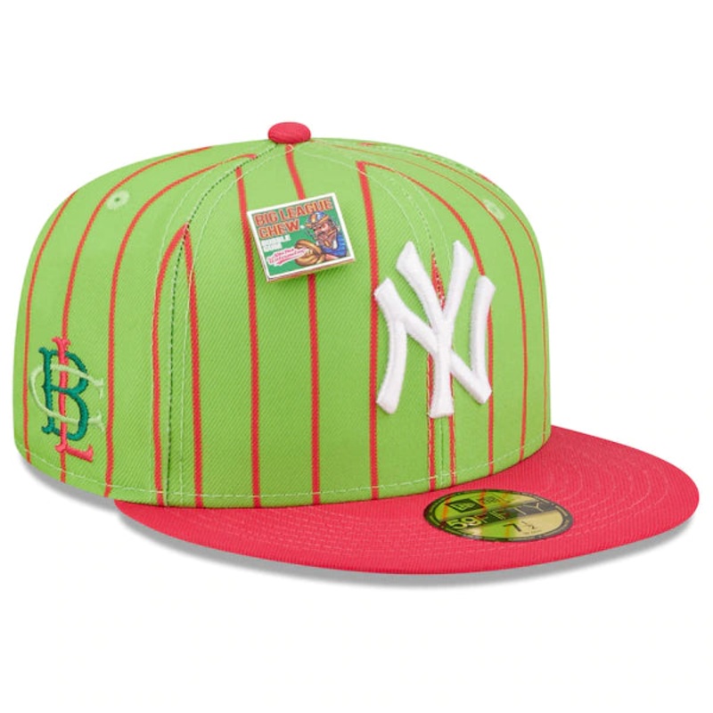 New Era MLB x Big League Chew  New York Yankees Wild Pitch Watermelon Flavor Pack 59FIFTY Fitted Hat – Pink/Green