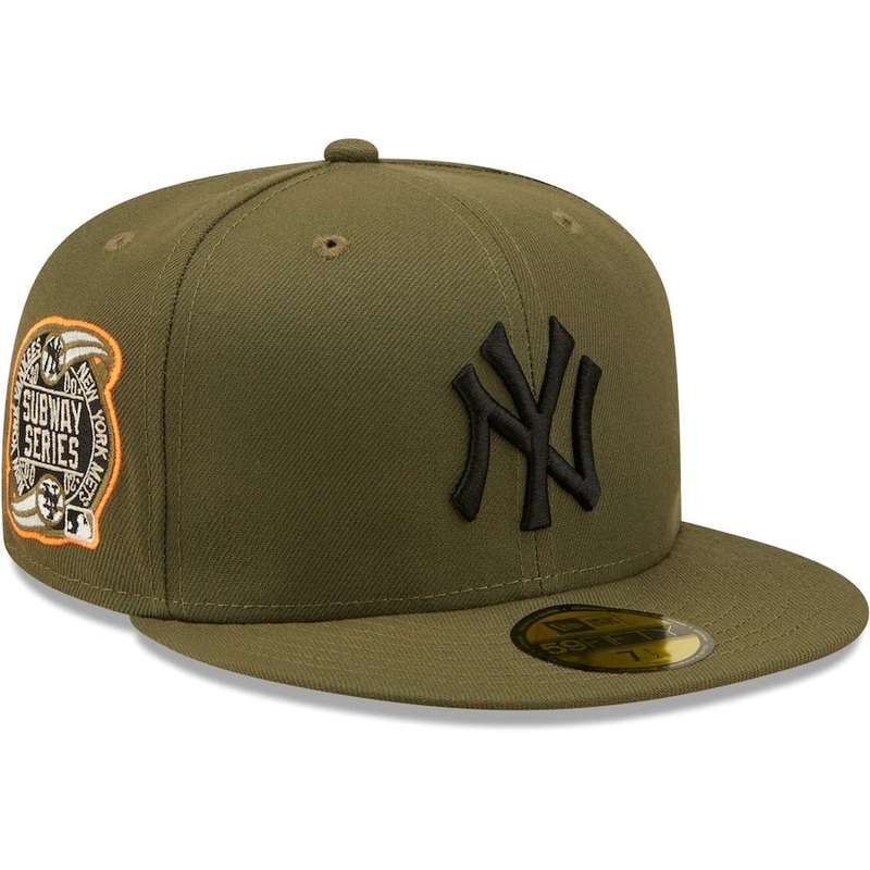 New Era New York Yankees Olive 2000 Subway Series Hunter Flame Undervisor 59FIFTY Fitted Hat