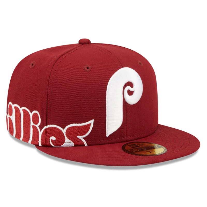 New Era Philadelphia Phillies Burgundy Sidesplit 59FIFTY Fitted Hat